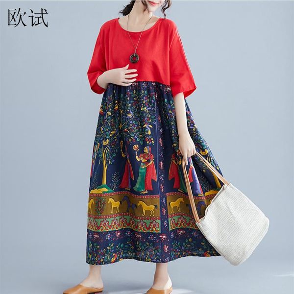 dresses oversized vintage ethnic floral patchwork long dress summer cotton casual loose ladies dresses for women dress 4xl 5xl 6xl 2022, Black;gray
dresses oversized vintage ethnic floral patchwork long dress summer cotton casual loose ladies dresses for women dress 4xl 5xl 6xl 2022, Black;gray