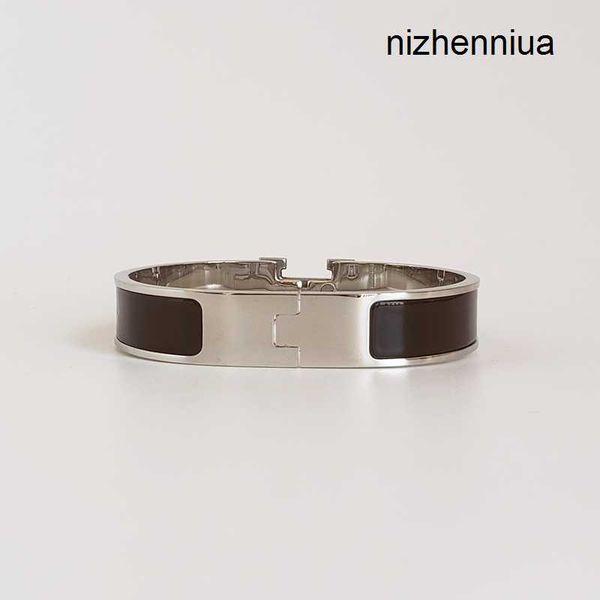 classic h bracelet silver bangle for men enamel bracelets and women cuff 12mm wide with gift bag yky2, Black
classic h bracelet silver bangle for men enamel bracelets and women cuff 12mm wide with gift bag yky2, Black