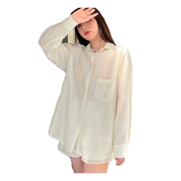 summer womens knitted t-shirt flocking printing luxurys letter lapel button mesh breathable thin style tight long sleeve t-shirt women sunsc, White
summer womens knitted t-shirt flocking printing luxurys letter lapel button mesh breathable thin style tight long sleeve t-shirt women sunsc, White