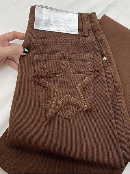 womens jeans wide leg star pocket vintage straight pants high waist baggy streetwear casual brown denim trouser ladies 230519, Blue
womens jeans wide leg star pocket vintage straight pants high waist baggy streetwear casual brown denim trouser ladies 230519, Blue