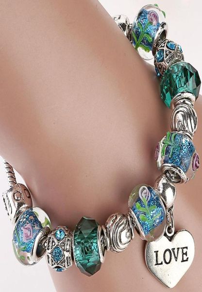 european stylish 925 silver plated metal heart charm clasp pandora charm bracelet for women jewelry with heart murano beads7336545, Golden;silver
european stylish 925 silver plated metal heart charm clasp pandora charm bracelet for women jewelry with heart murano beads7336545, Golden;silver