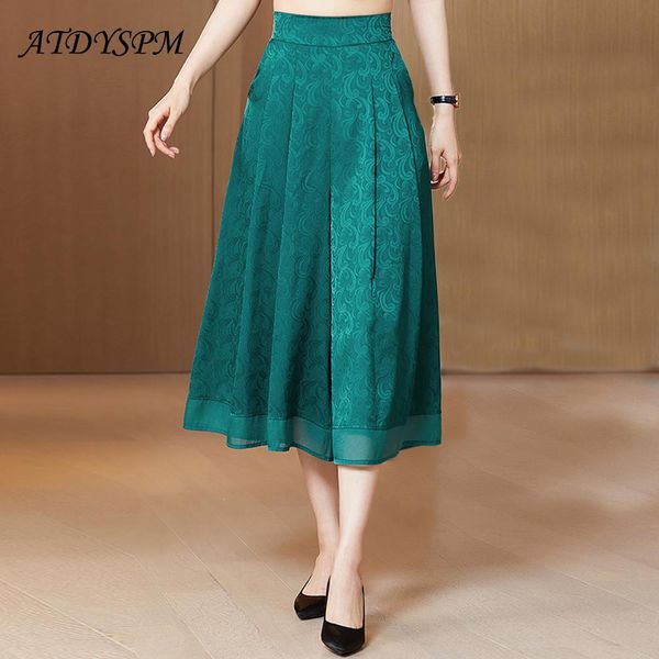 capris new 2023 summer fashion women's wide leg pants capris elegant comfortable jacquard elastic waist loose casual satin mom pants, Black;white
capris new 2023 summer fashion women's wide leg pants capris elegant comfortable jacquard elastic waist loose casual satin mom pants, Black;white