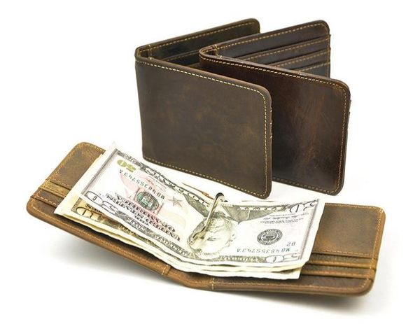 real genuine crazy horse leather mens wallet metal money clip short bifold purse5237841, Red;black
real genuine crazy horse leather mens wallet metal money clip short bifold purse5237841, Red;black