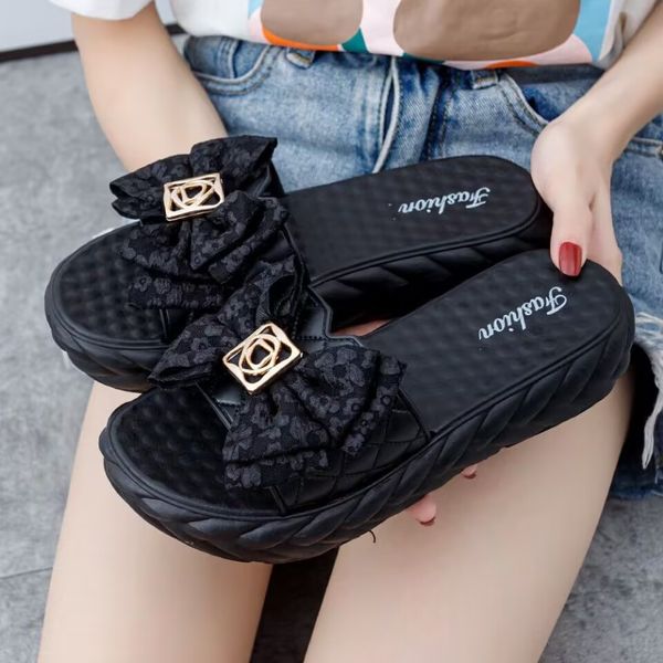 women's slippers summer fashion cute flowers beautiful princess sandals outdoor comfortable non-slip wear resistant shopping play, Black
women's slippers summer fashion cute flowers beautiful princess sandals outdoor comfortable non-slip wear resistant shopping play, Black