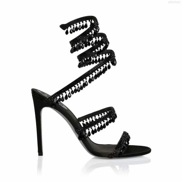 black crystal chandelier high-heeled sandals 95mm luxury diamond serpentine wrapped roman high heels rhinestone silver designer banquet dres
black crystal chandelier high-heeled sandals 95mm luxury diamond serpentine wrapped roman high heels rhinestone silver designer banquet dres