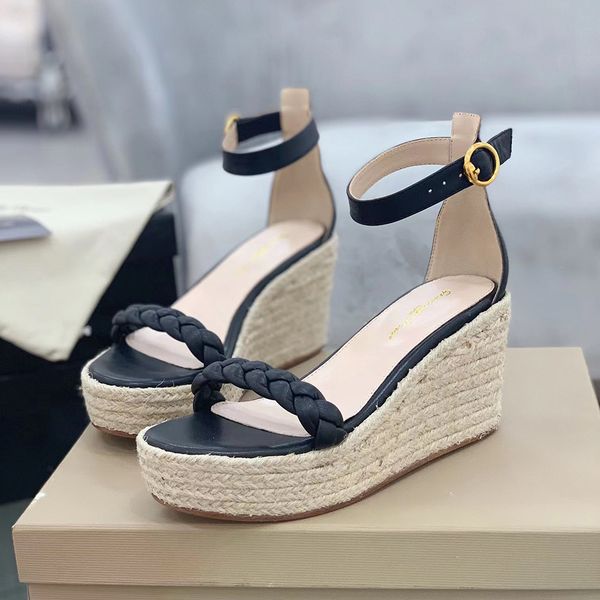 platform wedge sandals leather slip on narrow band wedge shoes straw muffin soles womens loafers flats shoes luxury designer high heeled san, Black
platform wedge sandals leather slip on narrow band wedge shoes straw muffin soles womens loafers flats shoes luxury designer high heeled san, Black