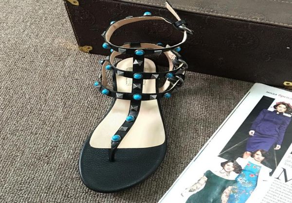 u592 344041 genuine leather gem t strap flat sandals black beige white gladiator casual rivets8743248
u592 344041 genuine leather gem t strap flat sandals black beige white gladiator casual rivets8743248