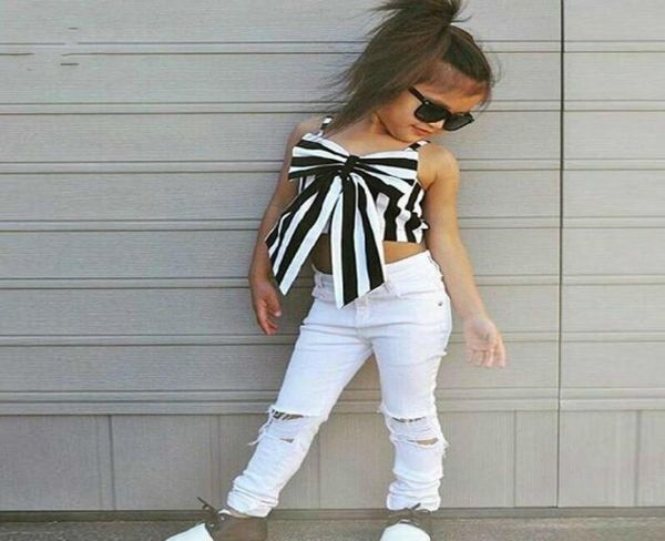 discount fashion girls suit stripe pants 2 pieces the strapless set kids bowknot hole white pants childrens clothing set1639402
discount fashion girls suit stripe pants 2 pieces the strapless set kids bowknot hole white pants childrens clothing set1639402