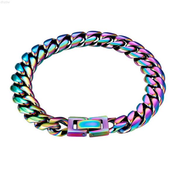 krkc wholesale 10mm 7.5inch rainbow stainless steel cuban bracelet men hip hop jewelry miami cuban link bracelet for men, Silver
krkc wholesale 10mm 7.5inch rainbow stainless steel cuban bracelet men hip hop jewelry miami cuban link bracelet for men, Silver