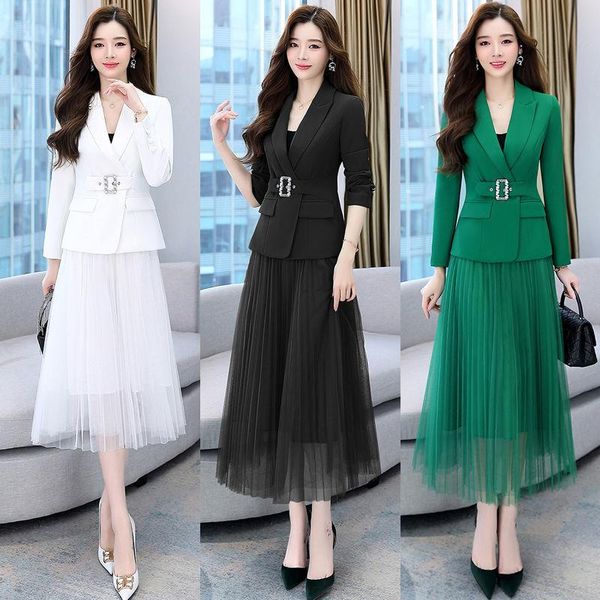 pants france elegant professional wear 2022 spring autumn new suit jacket + mesh skirt twopiece female casual coat midi skirts set, White
pants france elegant professional wear 2022 spring autumn new suit jacket + mesh skirt twopiece female casual coat midi skirts set, White