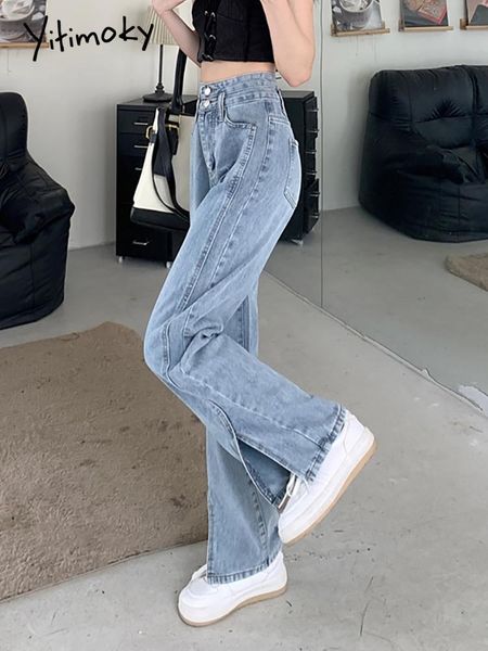 jeans yitimoky women's black slit jeans straight baggy pants y2k high waisted 2 button spliced summer vintage denim wide leg trouser, Blue
jeans yitimoky women's black slit jeans straight baggy pants y2k high waisted 2 button spliced summer vintage denim wide leg trouser, Blue