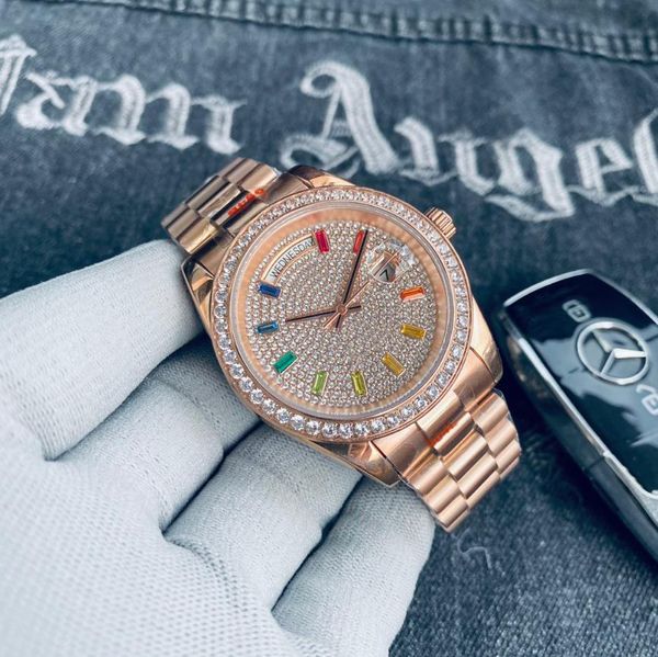 men's business fully automatic mechanical watch 41mm stainless steel 904l multi color diamond inlaid night glow waterproof classic watc, Slivery;brown
men's business fully automatic mechanical watch 41mm stainless steel 904l multi color diamond inlaid night glow waterproof classic watc, Slivery;brown