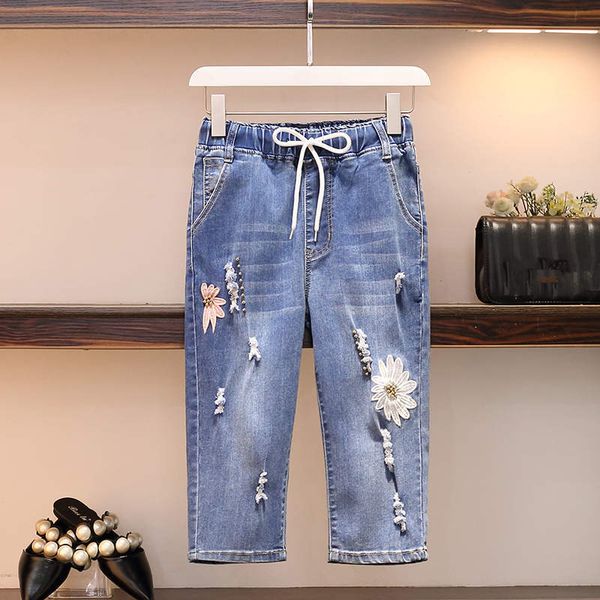 women's jeans l-4xl plus size summer elastic waist denim harem pants embroidery midi ripped jeans for women straight casual mom jeans c, Blue
women's jeans l-4xl plus size summer elastic waist denim harem pants embroidery midi ripped jeans for women straight casual mom jeans c, Blue