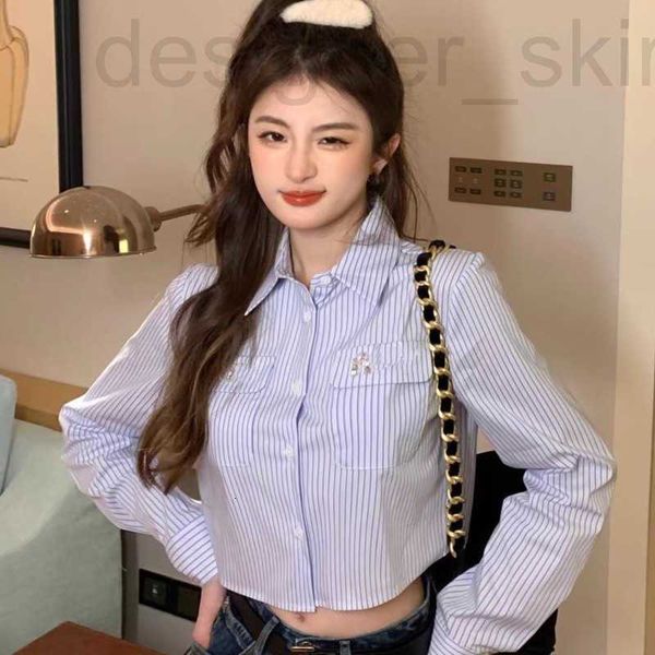 women's blouses & shirts designer ouse short ue striped long sleeved shirt women suer new casual shirts rhine inlaid letters polo colla, White
women's blouses & shirts designer ouse short ue striped long sleeved shirt women suer new casual shirts rhine inlaid letters polo colla, White