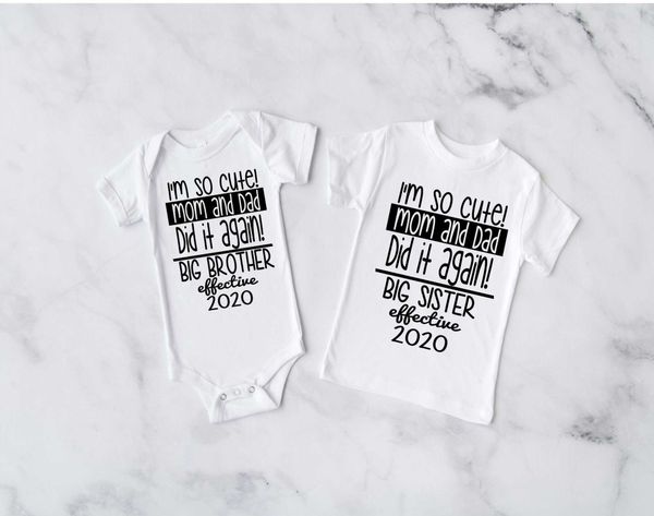 family outfits i'm so cute. mom and dad made it again sister and brother. they announced that t-shirts tight fitting clothes and family, Blue
family outfits i'm so cute. mom and dad made it again sister and brother. they announced that t-shirts tight fitting clothes and family, Blue
