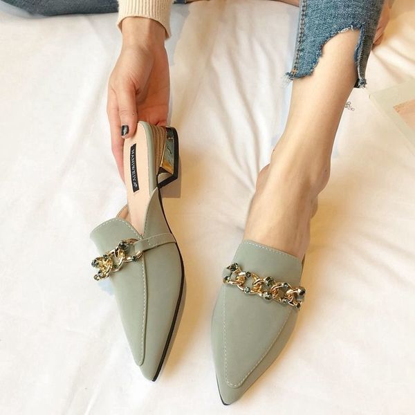 slipper chain mules slides square toe ladies striped shoes summer fashion footwear heel 23519, Black
slipper chain mules slides square toe ladies striped shoes summer fashion footwear heel 23519, Black