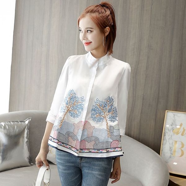 women's blouses shirts spring women white blouses three quarter sleeve casual embroidery shirts women and blouses roupa feminina 230519
women's blouses shirts spring women white blouses three quarter sleeve casual embroidery shirts women and blouses roupa feminina 230519