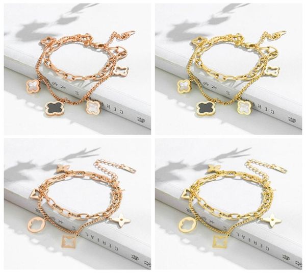 pretty double layer openwork stainless steel clover charm bracelet lucky four leaf women jewelry for women gift3891919, Golden;silver
pretty double layer openwork stainless steel clover charm bracelet lucky four leaf women jewelry for women gift3891919, Golden;silver