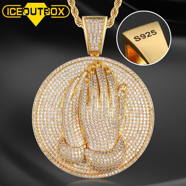 pendant necklaces bling pray hand necklace 925 sterling silver gold color for men s hip hop fashion jewelry ice out link chain 230519
pendant necklaces bling pray hand necklace 925 sterling silver gold color for men s hip hop fashion jewelry ice out link chain 230519