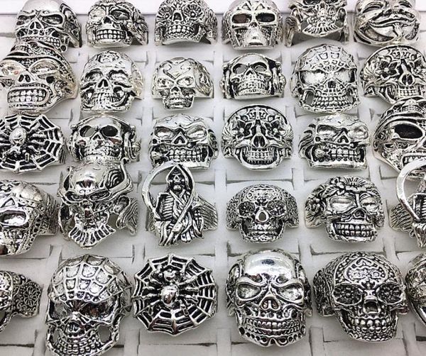 whole 30pcslot rings mix styles silver metal alloy mens womens gothic skull skeleton ring punk biker fashion jewelry3268432, Golden;silver
whole 30pcslot rings mix styles silver metal alloy mens womens gothic skull skeleton ring punk biker fashion jewelry3268432, Golden;silver