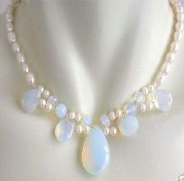 pearsl jewelry rare opal drops pendant natural white pearl necklace 18quot4870155, Silver
pearsl jewelry rare opal drops pendant natural white pearl necklace 18quot4870155, Silver