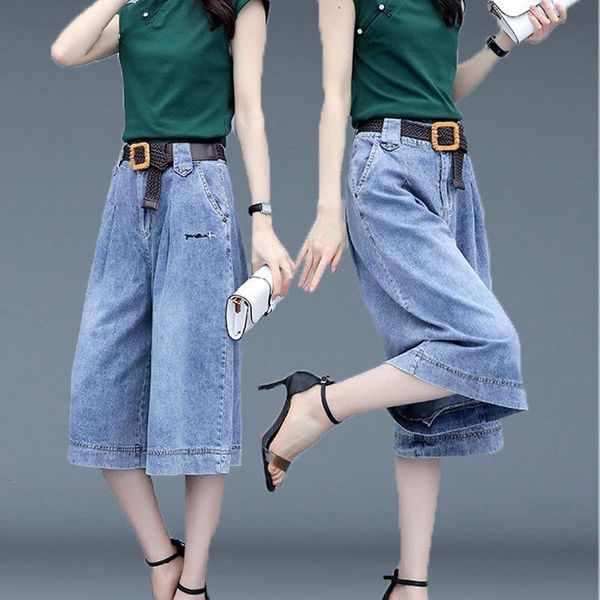 jeans pockets elastic high waist jeans for women calf length wide leg pants denim jean pants pantalones mujer summer e48, Blue
jeans pockets elastic high waist jeans for women calf length wide leg pants denim jean pants pantalones mujer summer e48, Blue