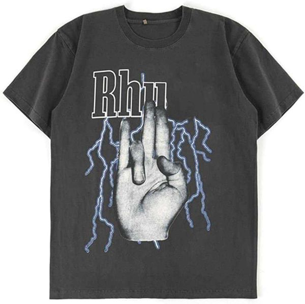 high mens t shirt summer fashion cotton rhude street old retro t-shirt loose short sleeve shirt couple printed lightning hand sunset, White;black
high mens t shirt summer fashion cotton rhude street old retro t-shirt loose short sleeve shirt couple printed lightning hand sunset, White;black