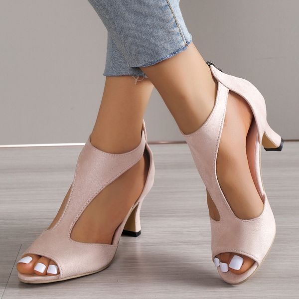 sandals heeled women 2023 simple back zipper fishmouth high heels shoes summer fashion stiletto 23519, Black
sandals heeled women 2023 simple back zipper fishmouth high heels shoes summer fashion stiletto 23519, Black