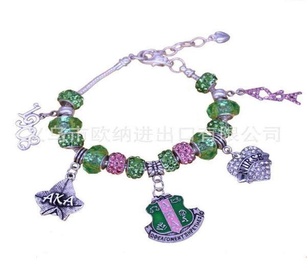 aka pink green gold charms bracelet alpha kap alpha sorority gold jewelry beads bracelet bangle2240766, Golden;silver
aka pink green gold charms bracelet alpha kap alpha sorority gold jewelry beads bracelet bangle2240766, Golden;silver