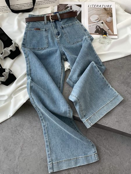women's jeans office lady simple daily basic high waist jean trousers loose wide leg straight women denim pants autumn korean style 230, Blue
women's jeans office lady simple daily basic high waist jean trousers loose wide leg straight women denim pants autumn korean style 230, Blue
