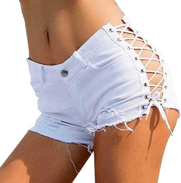 muydz off fashion woman women cut shorts summer destroyed bandage high rise denim short jean pants, White;black
muydz off fashion woman women cut shorts summer destroyed bandage high rise denim short jean pants, White;black