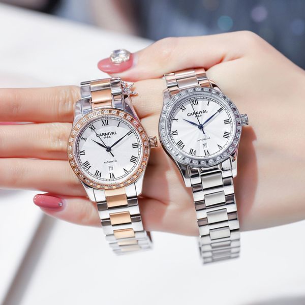 wristwatches carnival luxury brand watch women automatic mechanical watches ladies fashion diamond sapphire crystal waterproof auto date 805, Slivery;brown
wristwatches carnival luxury brand watch women automatic mechanical watches ladies fashion diamond sapphire crystal waterproof auto date 805, Slivery;brown