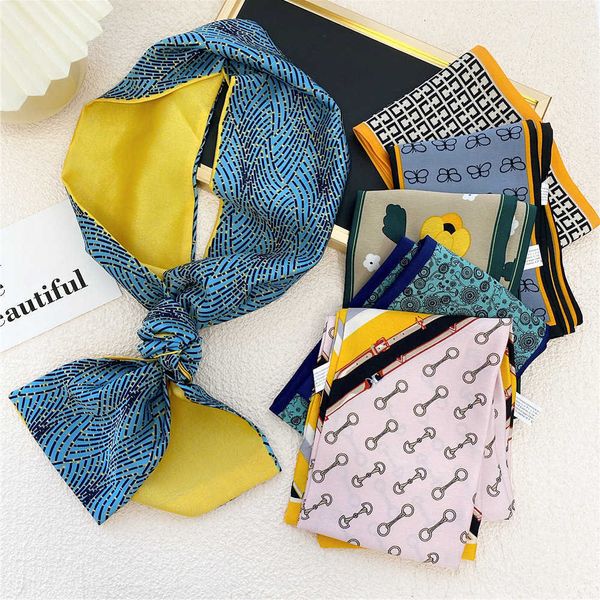 long skinny silk neck scarf women floral print hair band bag scarves lady collar tie brand new design foulard headband head wear g220513, Blue;gray
long skinny silk neck scarf women floral print hair band bag scarves lady collar tie brand new design foulard headband head wear g220513, Blue;gray