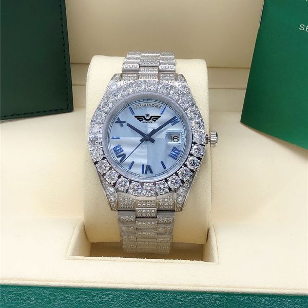 6 style full diamond blue roman dial watch 228396 128238 sapphire big diamond bezel 43mm 18k white gold men 2813 automatic wrist watch, Slivery;brown
6 style full diamond blue roman dial watch 228396 128238 sapphire big diamond bezel 43mm 18k white gold men 2813 automatic wrist watch, Slivery;brown