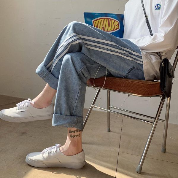 jeans jeans women's straight loose fashion korean students wide leg pants spring woman denim joggers women baggy jeans side stripe, Blue
jeans jeans women's straight loose fashion korean students wide leg pants spring woman denim joggers women baggy jeans side stripe, Blue
