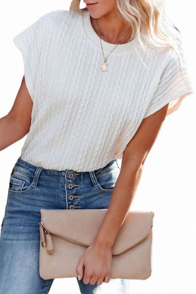 white textured knit short sleeve 2023 new 64kg#
white textured knit short sleeve 2023 new 64kg#