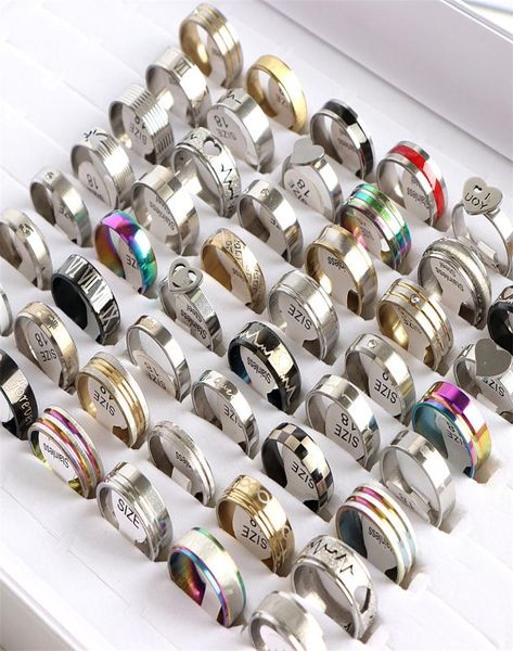 whole 50pcslot bulk new fashion colorful stainless steel rings jewelry for women men mix style size wedding engagement couple3981654, Golden;silver
whole 50pcslot bulk new fashion colorful stainless steel rings jewelry for women men mix style size wedding engagement couple3981654, Golden;silver