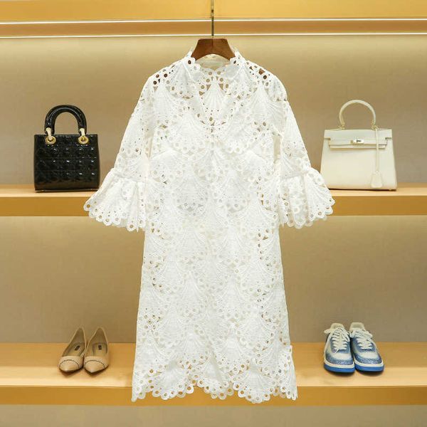 french dress spring women's 2023 new hollow-out lace embroidery v-neck white skirt women, Black
french dress spring women's 2023 new hollow-out lace embroidery v-neck white skirt women, Black