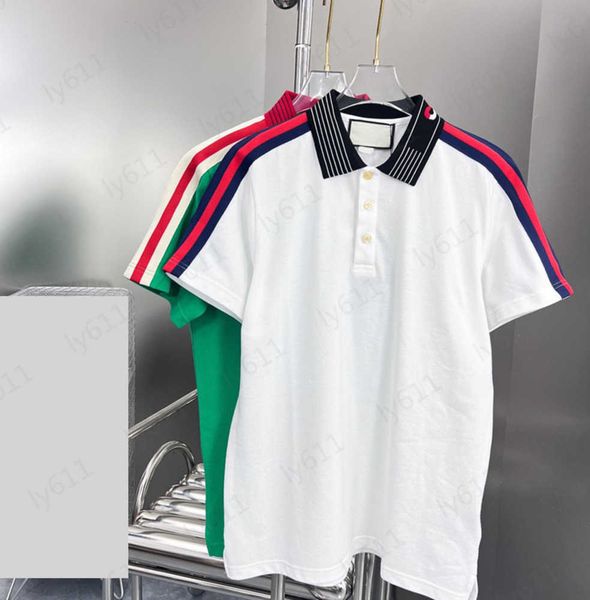 men polo designer t shirt white classic fashion brand logo embroidered pocket decoration striped lapel pearl cotton stand collar summer mens, White;black
men polo designer t shirt white classic fashion brand logo embroidered pocket decoration striped lapel pearl cotton stand collar summer mens, White;black