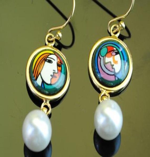 18k goldplated enamel earring for women woman before a mirror series drop earringspearl earrings designer jewelry7615497, Silver
18k goldplated enamel earring for women woman before a mirror series drop earringspearl earrings designer jewelry7615497, Silver