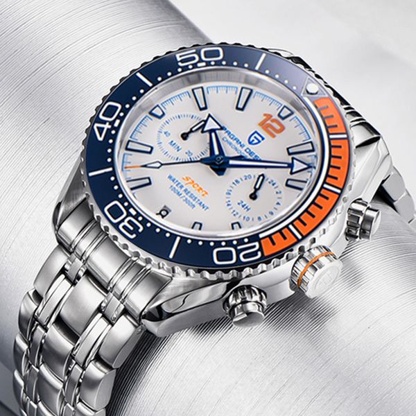 wristwatches pagani design multifunction chronograph quartz men s watch brand ceramic bezel sapphire glass 100m waterproof wristwatch 230519, Slivery;brown
wristwatches pagani design multifunction chronograph quartz men s watch brand ceramic bezel sapphire glass 100m waterproof wristwatch 230519, Slivery;brown