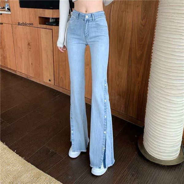 jeans spring singlebreasted side slit slim jeans women korea style high waist flare jean light blue denim bell bottom pants
jeans spring singlebreasted side slit slim jeans women korea style high waist flare jean light blue denim bell bottom pants