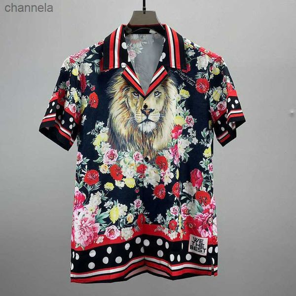 men's casual shirts 2023streetwear hip hop fashion aloha tropical hawaiian beach shirts european lion flower print shirt camisa floral, White;black
men's casual shirts 2023streetwear hip hop fashion aloha tropical hawaiian beach shirts european lion flower print shirt camisa floral, White;black