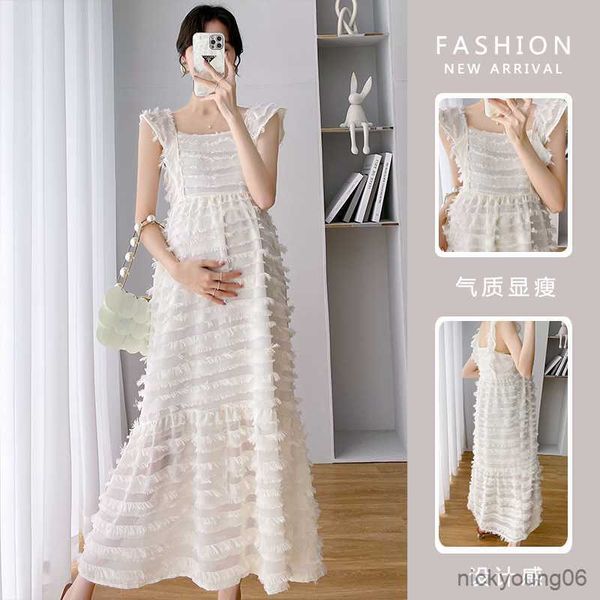 maternity clothes summer fashion unique wind temperament elegant sweet pregnancy dresses for p shoot solid black r230519, White
maternity clothes summer fashion unique wind temperament elegant sweet pregnancy dresses for p shoot solid black r230519, White