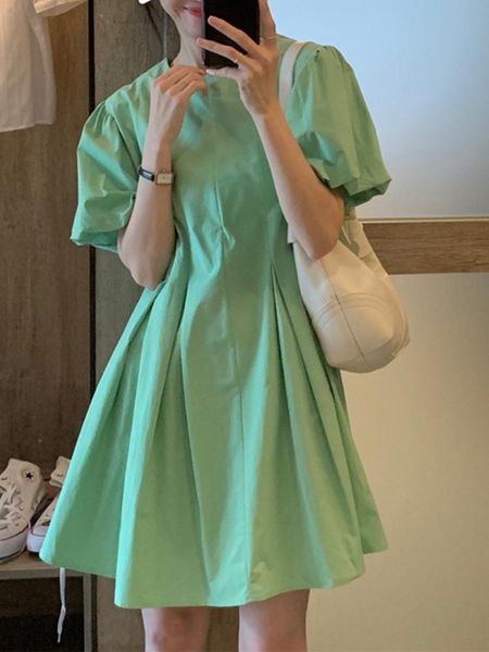 dresses summer short sleeve pleated dresses women korean style solid color loose chic casual beach mini dress vintage vestidos 2022, Black;gray
dresses summer short sleeve pleated dresses women korean style solid color loose chic casual beach mini dress vintage vestidos 2022, Black;gray