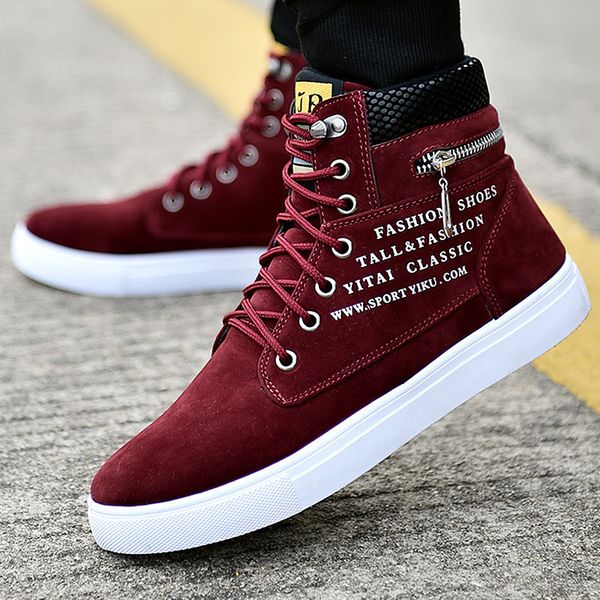 dress shoes spring autumn high men's shoes leather men's casual sneaker shoes lace-up wild platform sneakers flat vulcanized shoes, Black
dress shoes spring autumn high men's shoes leather men's casual sneaker shoes lace-up wild platform sneakers flat vulcanized shoes, Black
