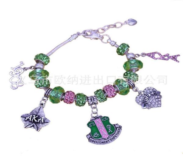 aka pink green gold charms bracelet alpha kap alpha sorority gold jewelry beads bracelet bangle5415865, Golden;silver
aka pink green gold charms bracelet alpha kap alpha sorority gold jewelry beads bracelet bangle5415865, Golden;silver