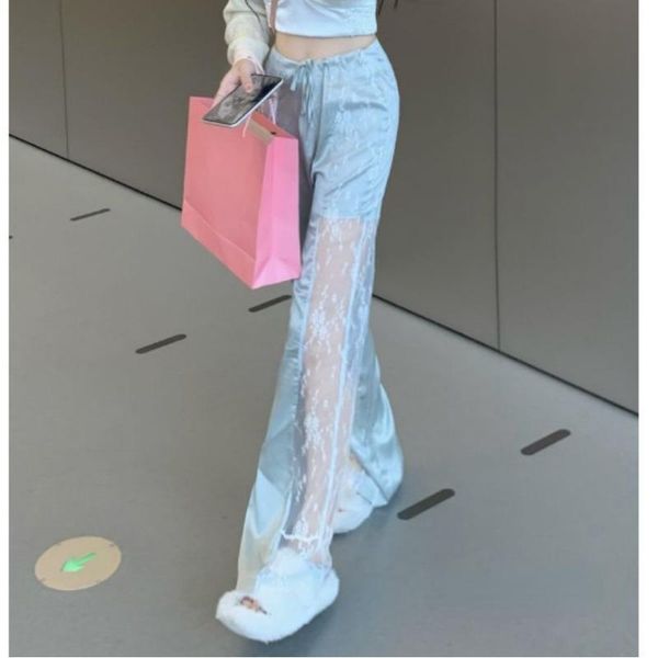 jeans design sense niche chic lace stitching high waist casual pants women's summer 2023 new girls show thin straight pants, Blue
jeans design sense niche chic lace stitching high waist casual pants women's summer 2023 new girls show thin straight pants, Blue