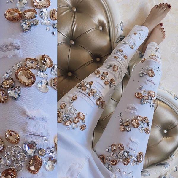 jeans with luxury beading diamond ripped jeans femme pants stretch white jeans female hole jeans woman thin denim pencil pants, Blue
jeans with luxury beading diamond ripped jeans femme pants stretch white jeans female hole jeans woman thin denim pencil pants, Blue