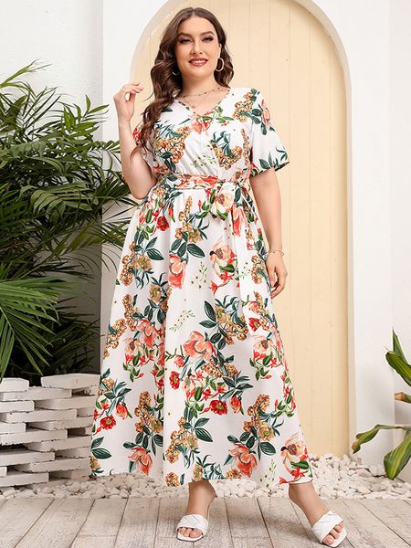 plus size dresses fashion summer women v neck short sleeve floral print white dress high waist bohemian beach size clothing 230518, Black
plus size dresses fashion summer women v neck short sleeve floral print white dress high waist bohemian beach size clothing 230518, Black